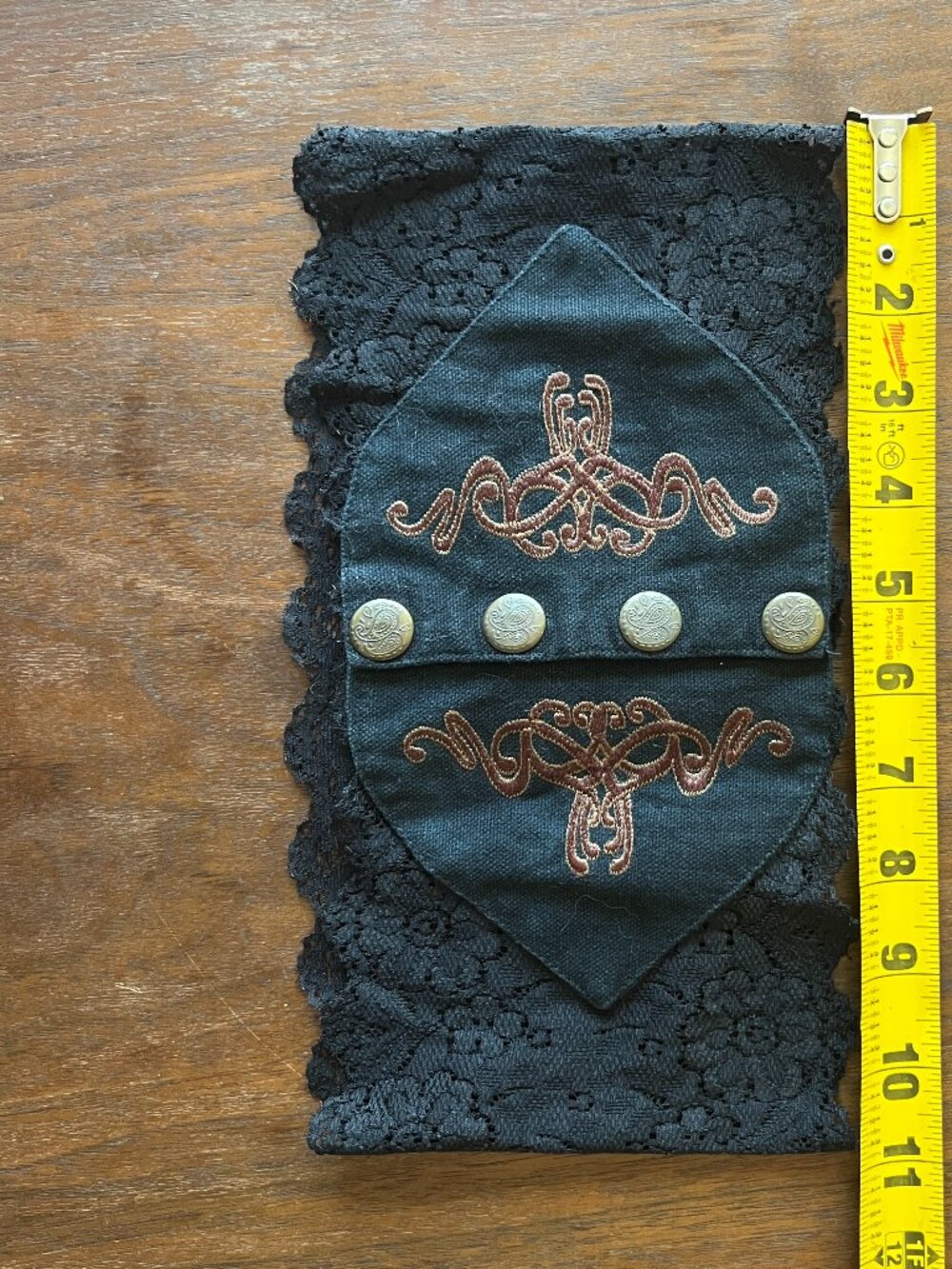 Timjan Design | Black Lace Underbust Corset Belt Embroidered | Small